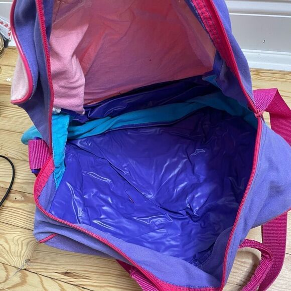 Vintage Lillian Vernon Color block duffle bag Customized Beth Monogram Zipper 90 - Picture 7 of 8